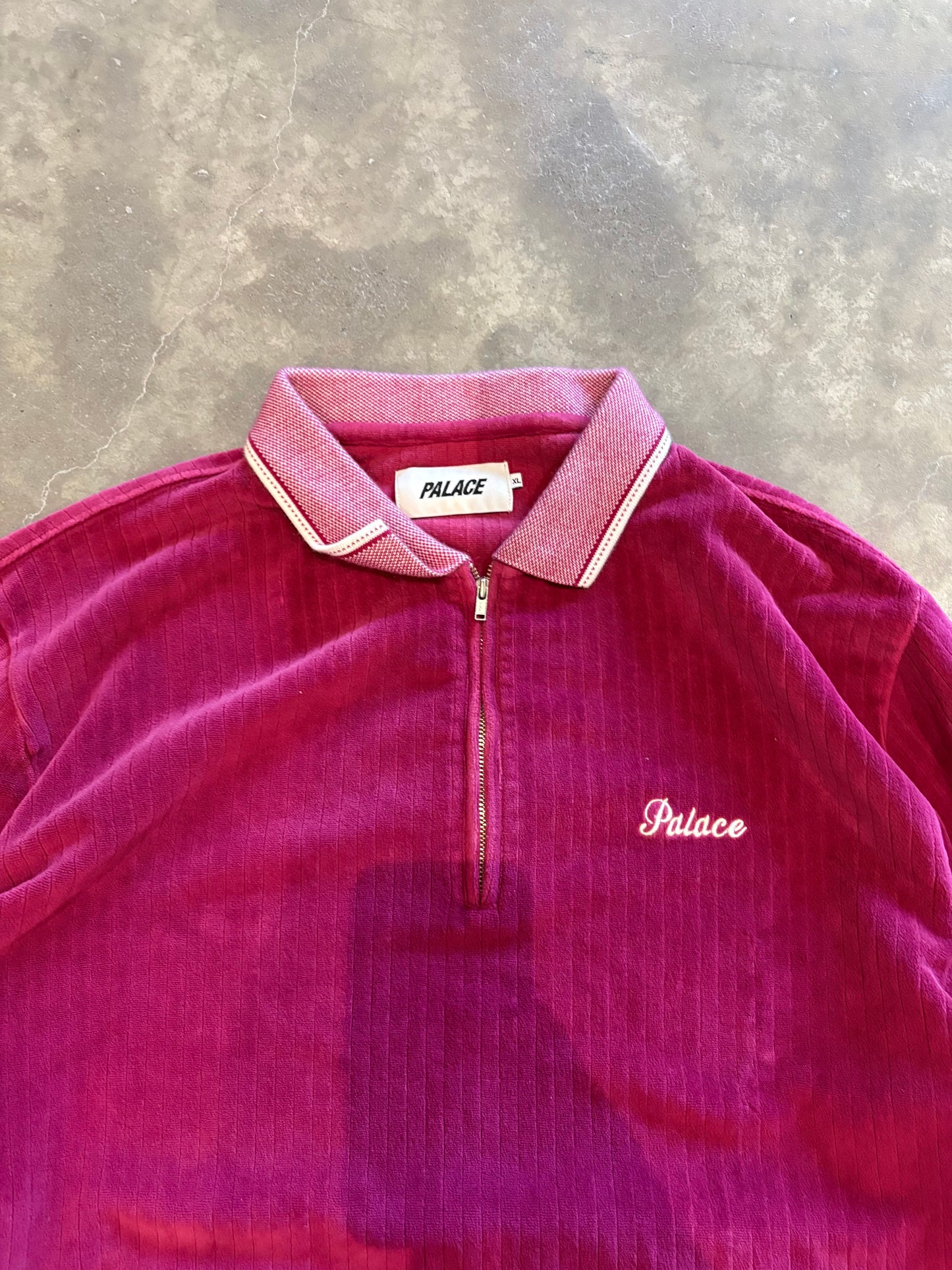 (XL) Palace Velvet Polo Long Sleeves