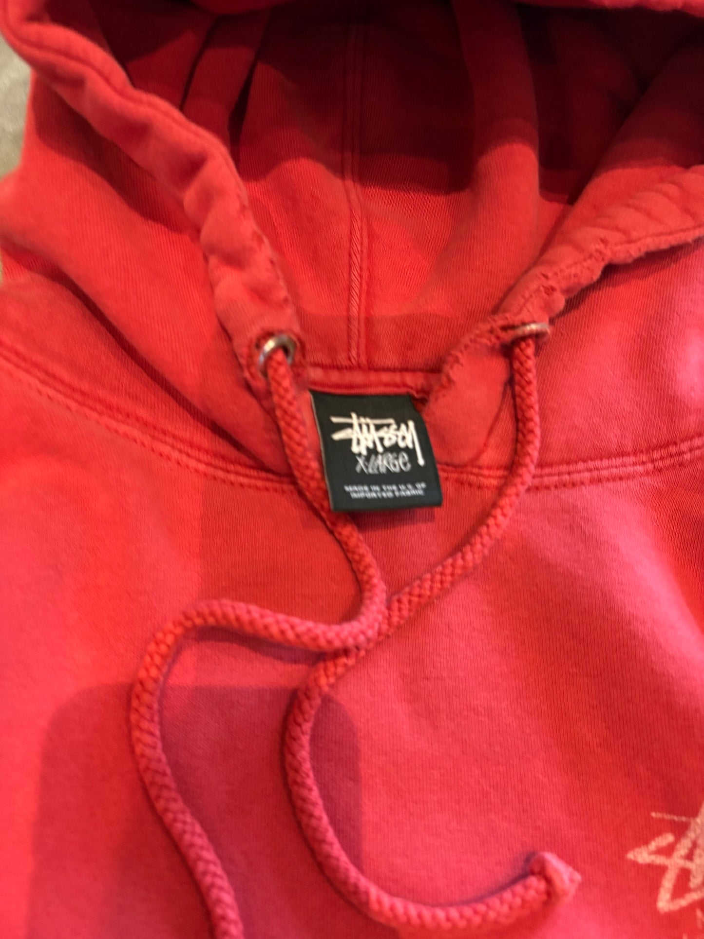 (XL) Red Stussy Hoodie