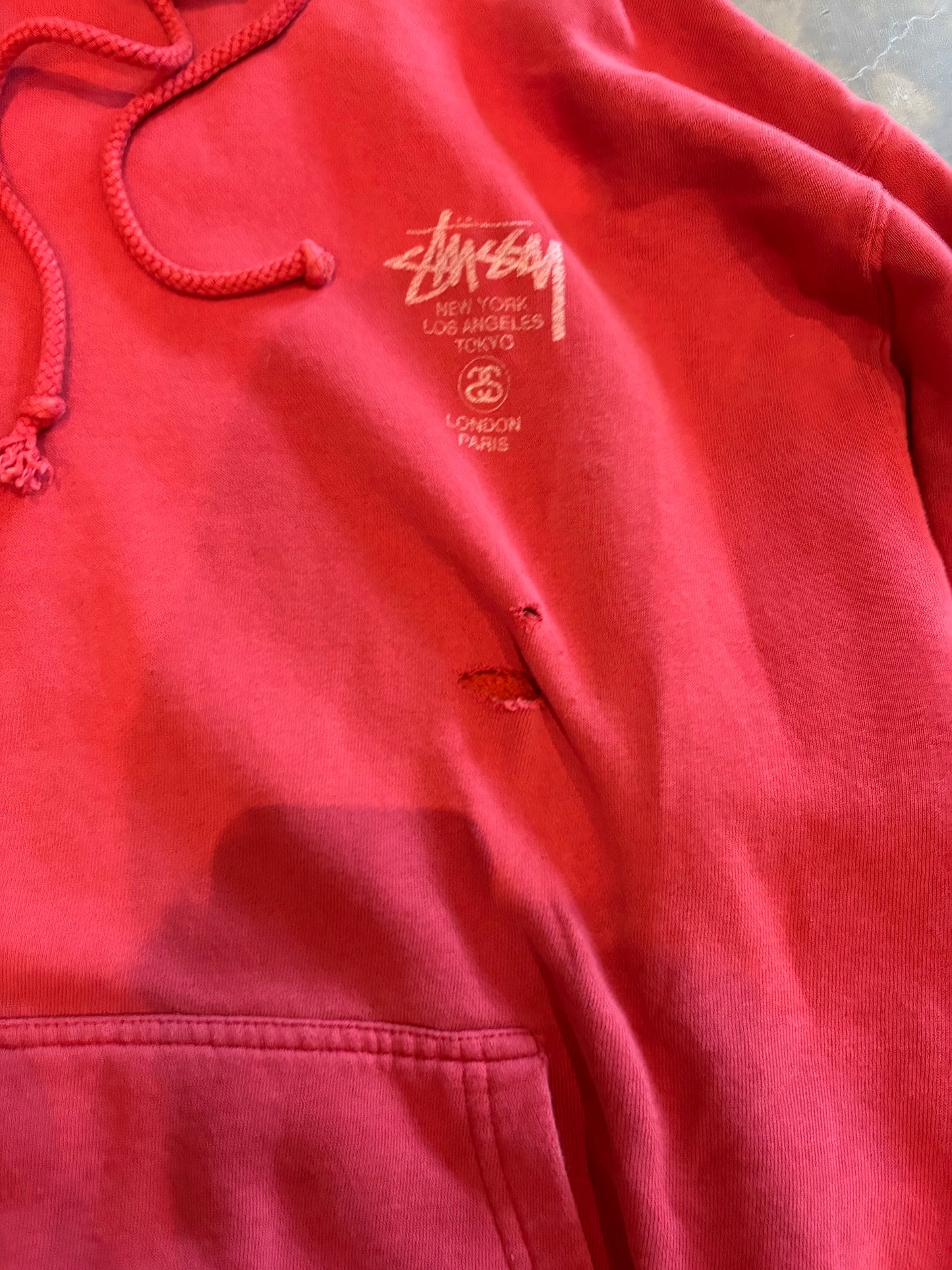 (XL) Red Stussy Hoodie