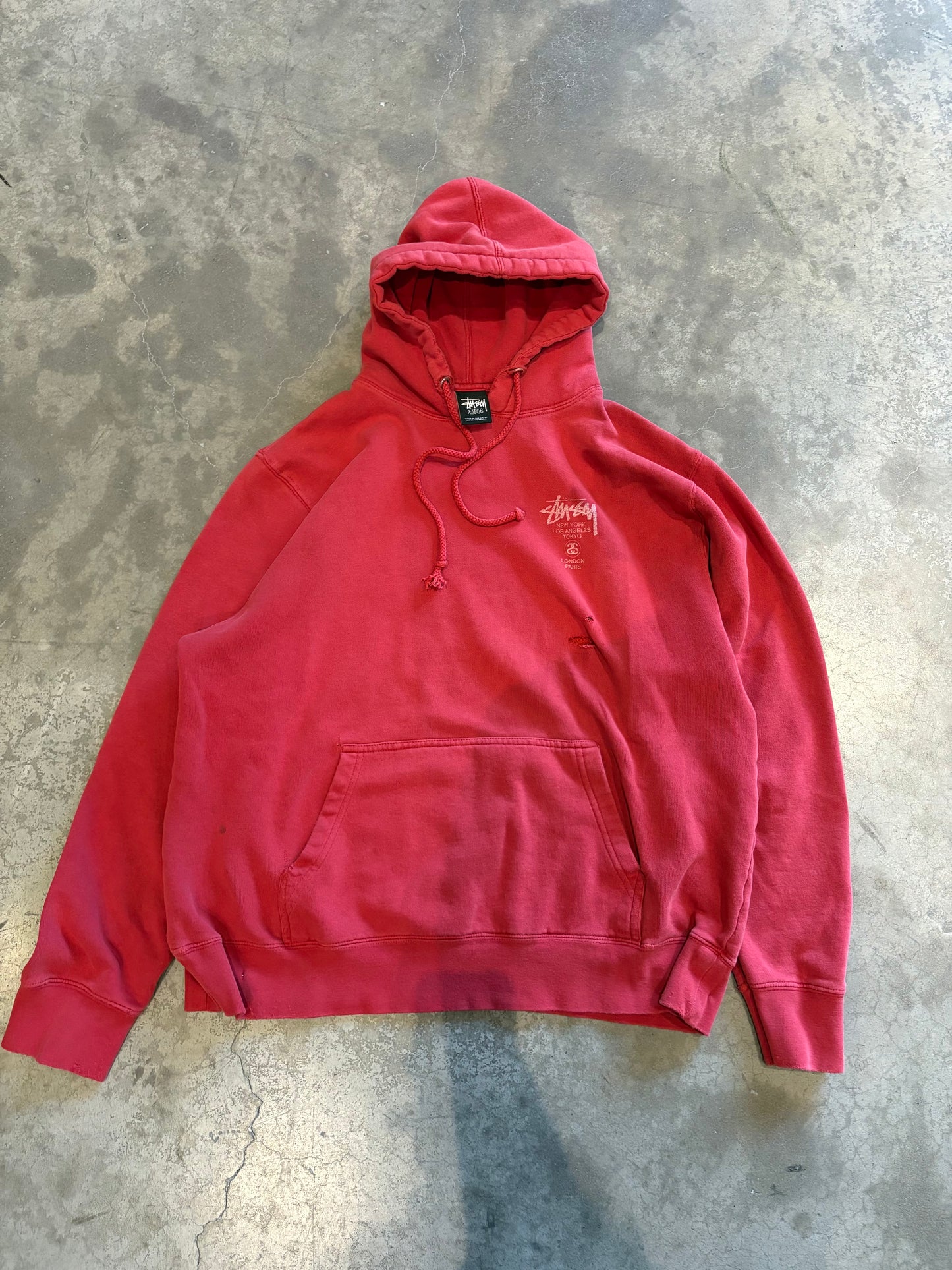 (XL) Red Stussy Hoodie